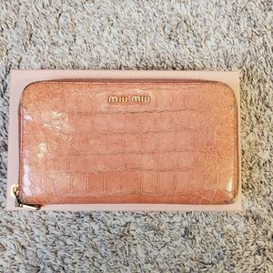 Authentic Miu Miu crocodile embossed long wallet
